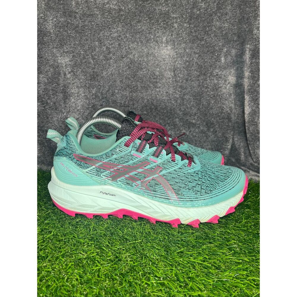 ASICS Gel Trabuco 10 Trail Running Shoes Women’s US 8  Aqua Pink FlyteFoam - Picture 3 of 8